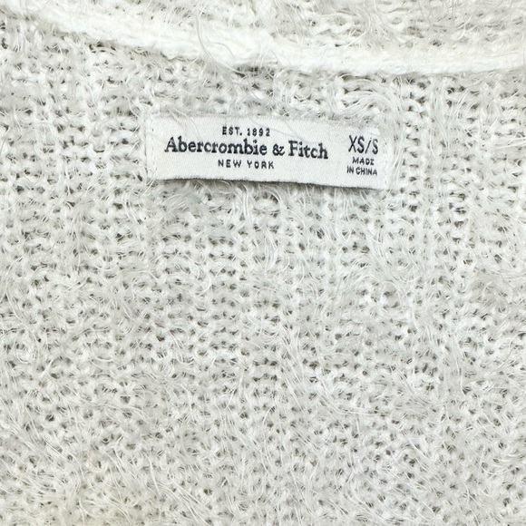 Abercrombie & Fitch Fuzzy Eyelash Open Front Cardigan Sweater - Picture 3 of 5